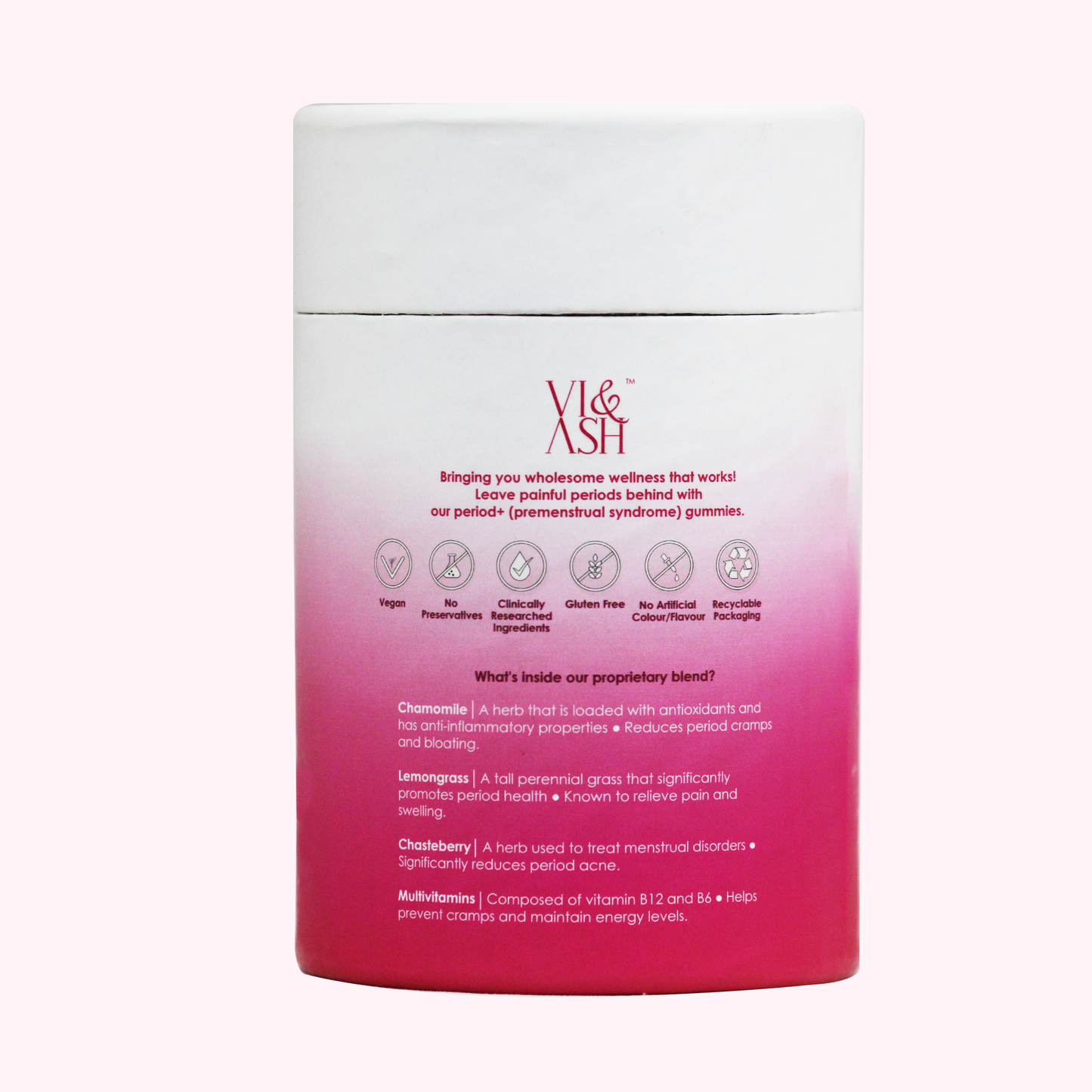 Vi & Ash Period+ Gummies For PMS Relief | Period Pain Gummies, Cramp Relief, Reduces Bloating