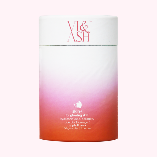 Vi & Ash Skin+ Collagen Gummies | With Vitamin C, Hyaluronic Acid | For Bright & Glowing Skin