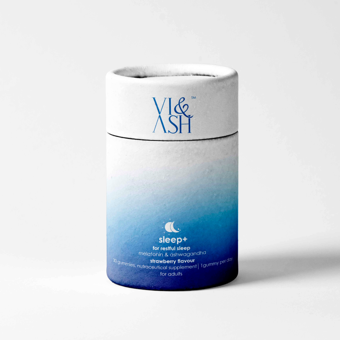 Vi & Ash Sleep+ Melatonin Gummies for Better Sleep | Orange Flavored | 100% Vegan