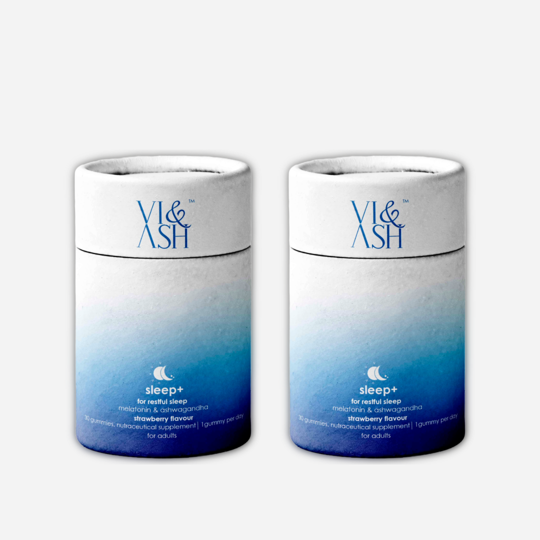 Vi & Ash Sleep+ Melatonin Gummies for Better Sleep | Orange Flavored | 100% Vegan