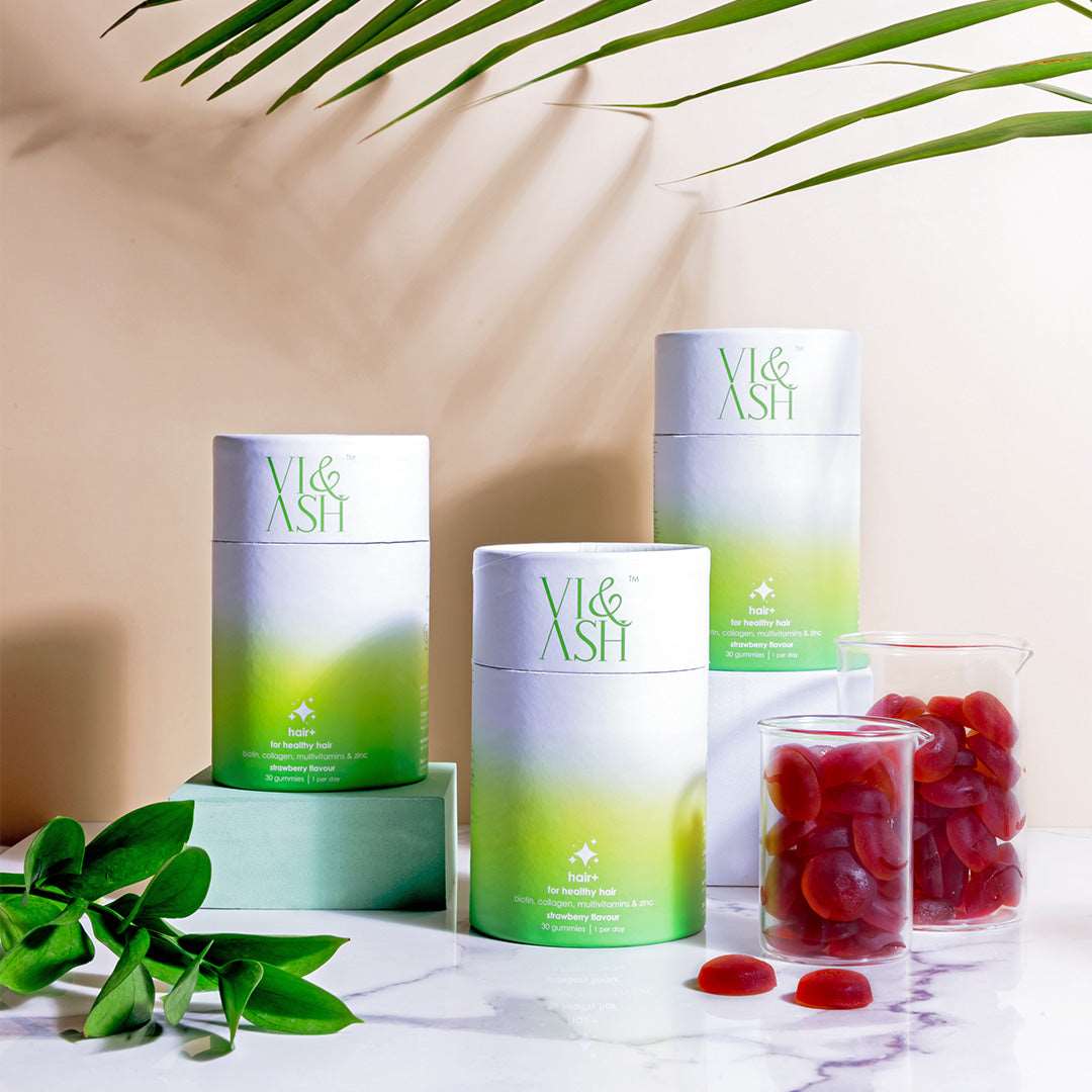 Vi & Ash Hair+ Biotin Hair Gummies (Pack of 3)