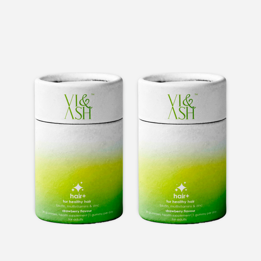 Vi & Ash Hair+ Biotin Hair Gummies  | With Biotin, Multivitamins A, C, E & Zinc For Strong and Shiny Hair