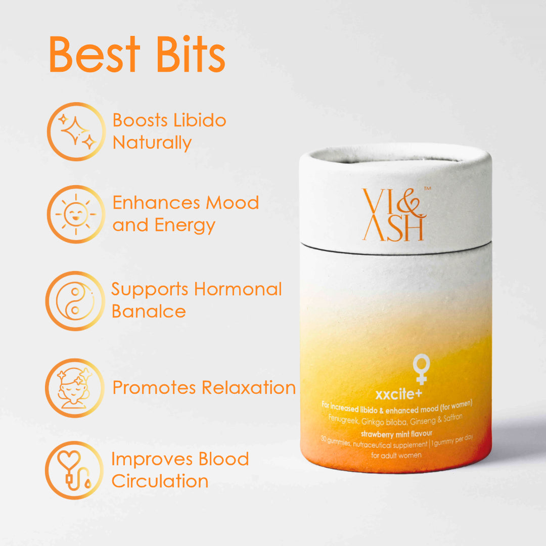 VI & ASH XXCITE+ - IGNITE YOUR PASSION | Boosts Libido Naturally | Enhances Mood and Energy | Supports Hormonal Balance | Promotes Relaxation | Improves Blood Circulation